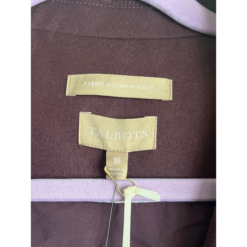 Talbots Luxe Italian Stretch Flannel Wool Blazer Fully Lined Size 18 J03069, NWT - Picture 9 of 14